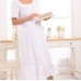 White Short Sleeves Cotton Nightgown