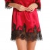 Red Lace Trimmed Half Sleeves Chemise