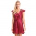 Burgundy Ruffle Chemise