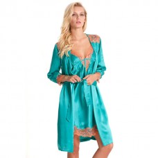 Green Silk Chemise and Robe