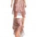 Pink Hollow Lace Trimmed Silk Chemise