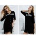 Black V-neck Button Down Nightgown