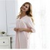 Pearl Pink  V-neck Button Down Nightgown