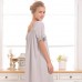 Grey Short Sleeves Cotton Nightgown