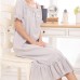 Grey Short Sleeves Cotton Nightgown