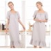 Grey Short Sleeves Cotton Nightgown