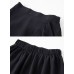 Plus Size Black High and Low Skirt