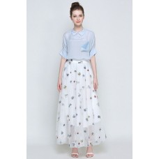 White Animals Print Skirt