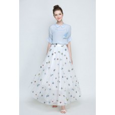 White Animals Print Skirt