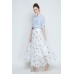 White Animals Print Skirt