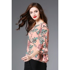 Floral Print three Quarters Length Sleeves Shirt