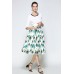 Green Print A Line Skirt