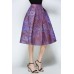 Purple Print A Line Skirt