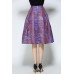 Purple Print A Line Skirt