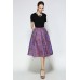 Purple Print A Line Skirt