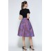 Purple Print A Line Skirt