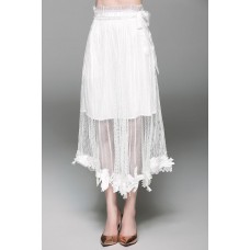 White Lace Hemmed Skirt