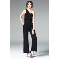 Black One-shoulder Bodysuit