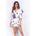 White Floral Print Short Sleeves Top With Shorts